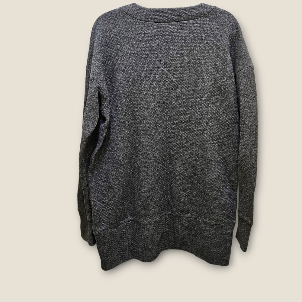 Lacoste Quilted Gray Sweatshirt Women's EU sz 40 (US Medium) Long Sleeve Pockets - Picture 2 of 12